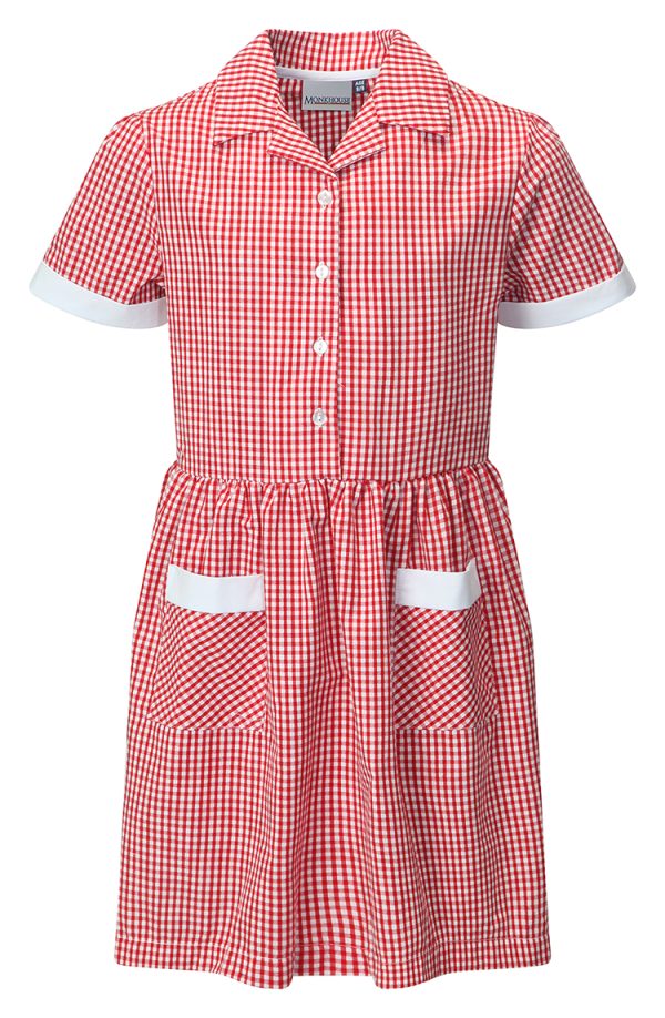 Gingham dress Red